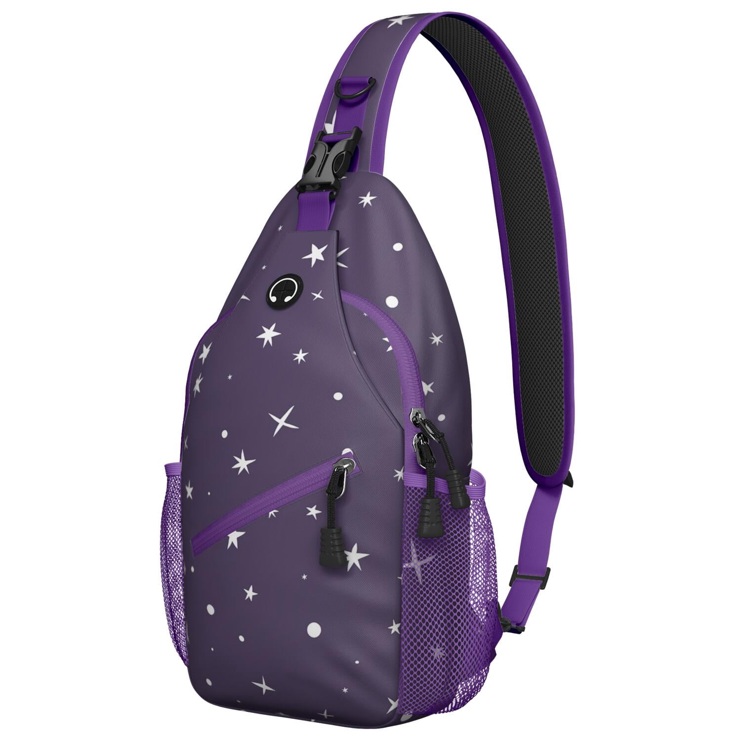 Sci-Fi Lovers Crossbody Bag - Stylish Chest Backpack with Rocket Print - Perfect for Hiking & Biking