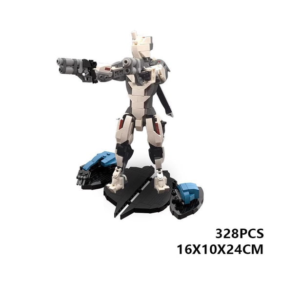 Sci-Fi Mecha Figure Assembly Model with Display Base, DIY Building Kit