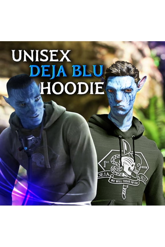 Sci-Fi Movie Inspired Graphic Hoodie Featuring Quaritch Deja Blu Fire and Ash Theme Style – Comfort Colors Unisex Cotton Hoodie, Sizes S-5XL