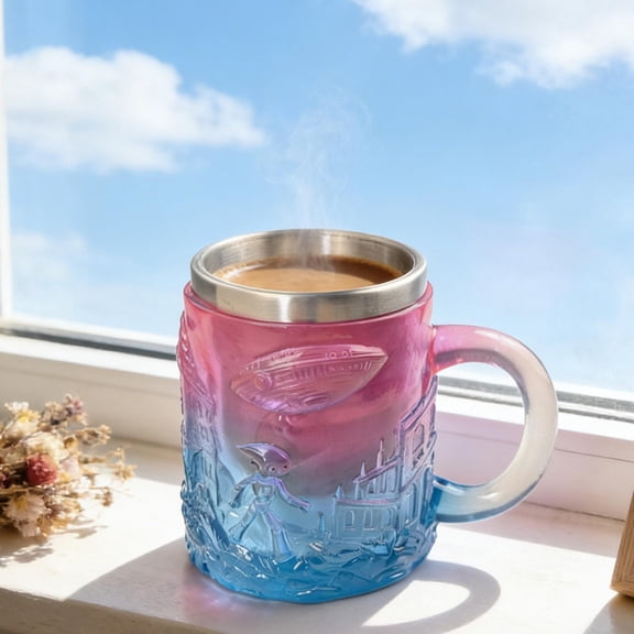 Sci-Fi Themed Mug, Stainless Steel Coffee & Beer Cup, Futuristic Tech Movie Memorabilia, Creative Design for Home Kitchen, Ideal Gift for Sci-Fi Fans