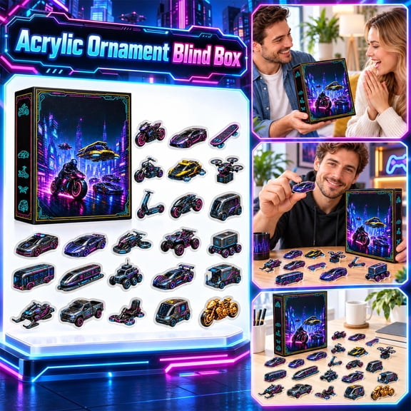 Sci-Fi Vehicle Advent Calendar 2026, 24 Pcs Cyberpunk Car Mystery Toys Set, Neon Holiday Countdown Gifts for Boys Teens Kids