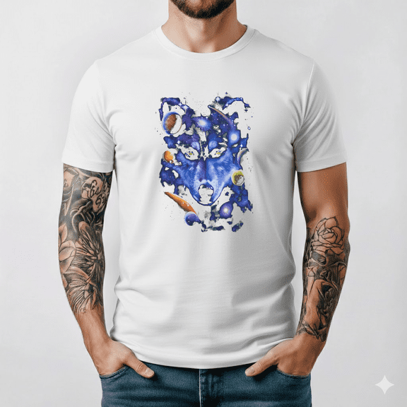 Sci Fi Wolf T Shirt Dom Space Graphic Print Black Mens Gift IdeaV70870,for unisex up to 5XL