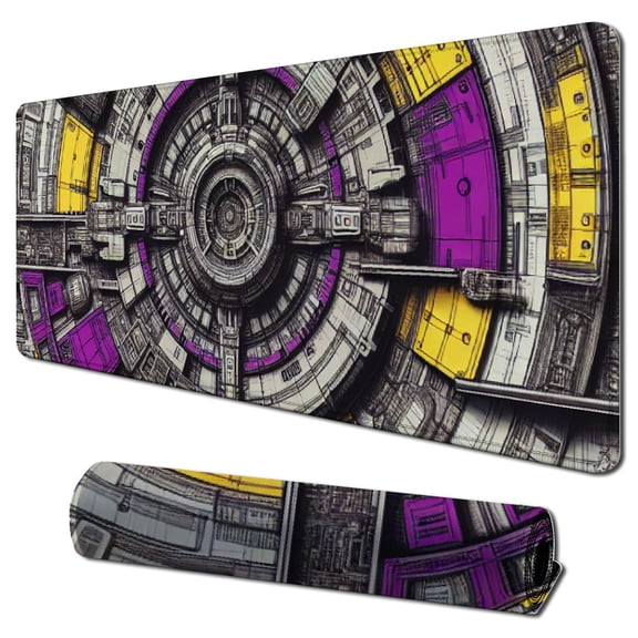 Sci-fi Control Console Display Desk Mat, Large Mouse pad for Desk, Mouse pad, Laptop Pad Mat, Game Mat, Computer Accessories, Room Decor, SciFi Gift KMH