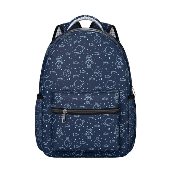 Sci-fi Lovers Space Students Backpack Galaxy Nebula Cosmic Design, Comfortable and Adjustable Strap Outer Space School Bag for Students