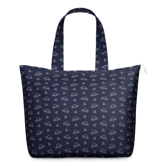 Sci-fi Lovers Weekender Bag Featuring Nebula Cosmic Alien Artwork Lightweight Travel Tote with Multiple Compartments for Camping Weekend Trips