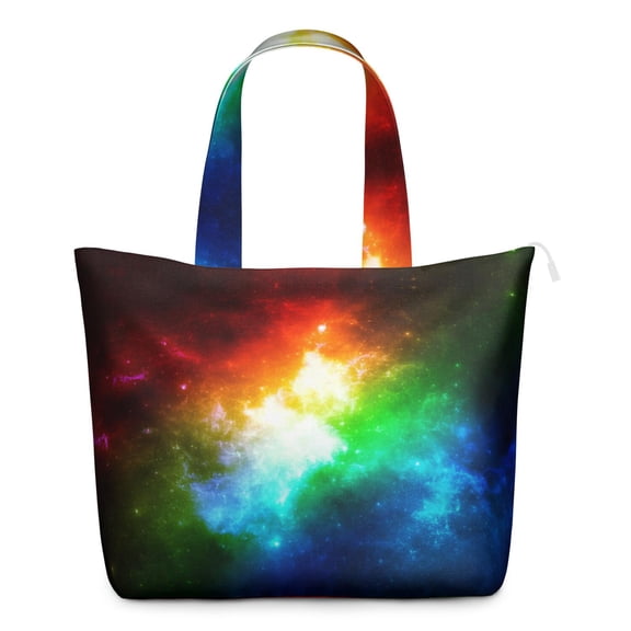 Sci-fi Lovers Weekender Bag Featuring Nebula Cosmic Alien Artwork Lightweight Travel Tote with Multiple Compartments for Camping Weekend Trips