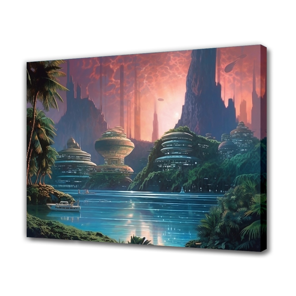 Sci-fi Style Alien Landscape Canvas Poster Bedroom Decor Sports ...