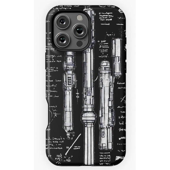SciFi Laser Sword Blueprint Tech Phone Case for iPhone 17 16 15 14 13 12 11 Pro Max