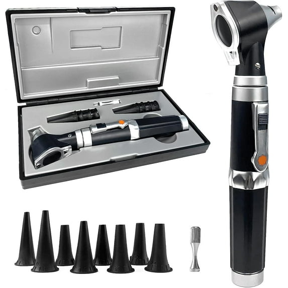 Scian Otoscope Ear Scope with Light Ear Infection Detector and Pocket Ear Checker Kit with 3X Magnify Lens Suitable for KidsAdults Doctors Pets Black