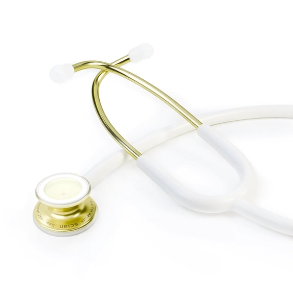 Scian Professional double-sided stethoscope with ear tips for use by clinical students, doctors, and nurses White