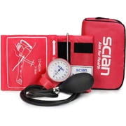 SCIan Sphygmomanometer Manual Blood Pressure Cuff with D-Ring Bp Cuff 10-16" Come with Carrying Bag for Nurse Doctor Senior Adult(Red, Stethoscope Not Included)