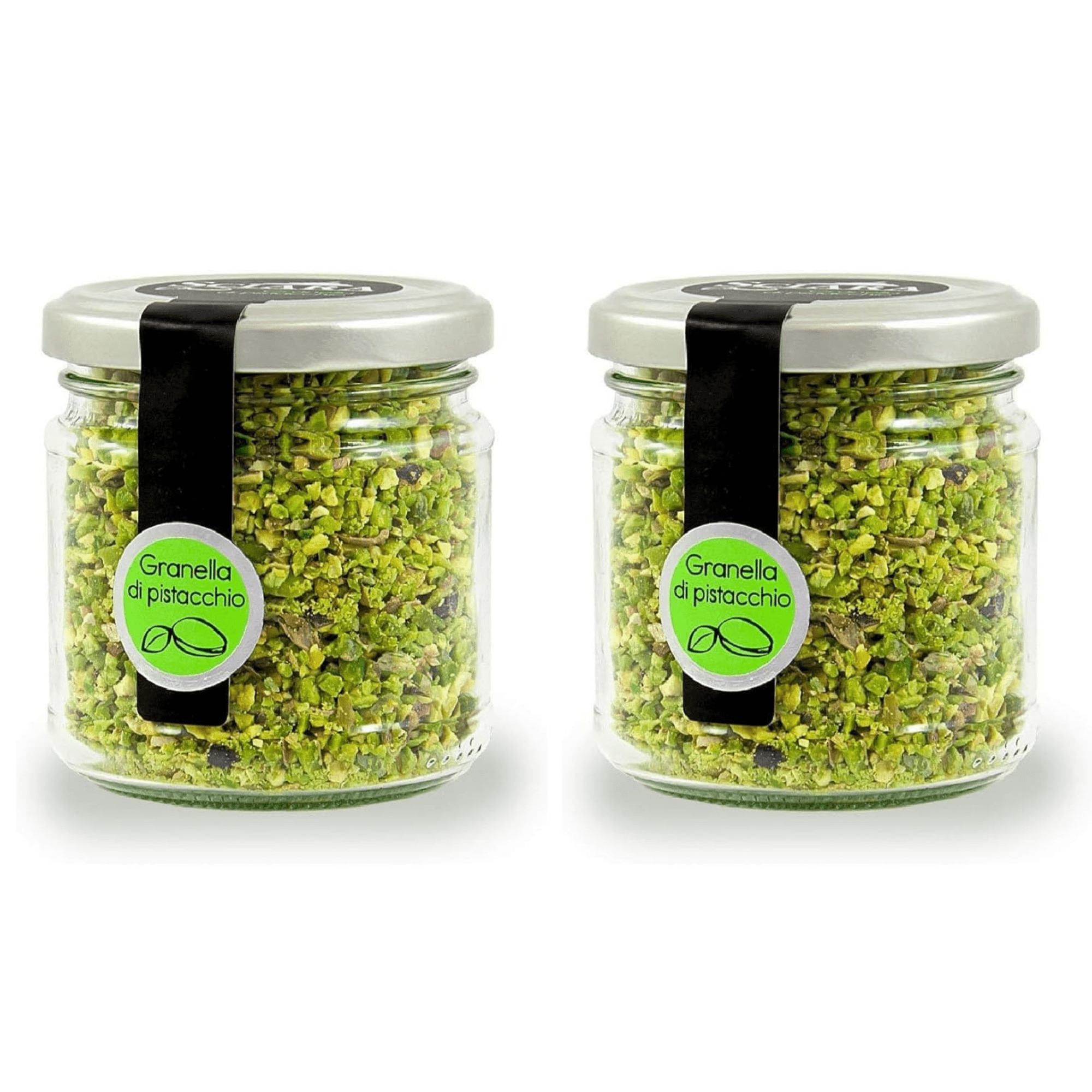 Sciara Chopped Pistachios, 3.5 oz (100 g), Sicilian Unsalted Nuts from Bronte, Italy, Premium for Baking & Topping, pack of 2
