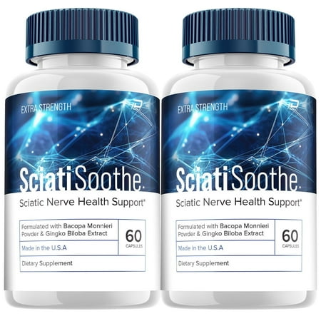 SciatiSoothe Brain Supplement - Sciati Soothe for Memory Formula, Cognitive Function, Focus, Reduce Negative Effects of Brain Fog, 2 Pack, 120 Capsules