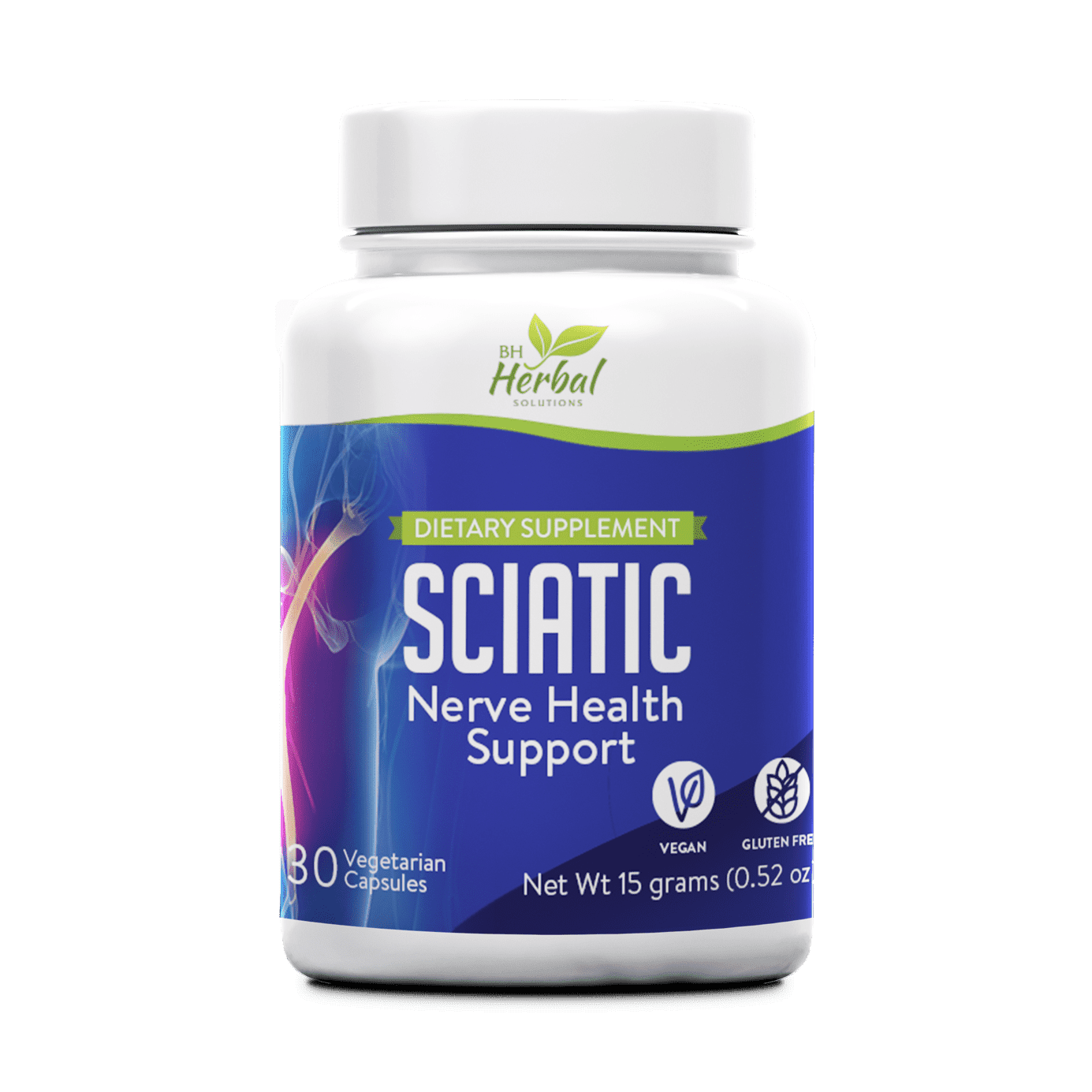 Sciatica Support Supplement - Promotes Lower Back & Leg Comfort - BH Herbal Solutions - 100 % Natural and Herbal