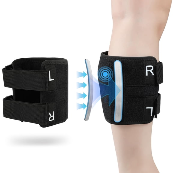 Sciatica Pain Relief Devices Brace,Sciatic Ease Calf Support Brace for Leg Shin Pain Relief,Sciatic Nerve Knee Brace with Dual Adjustable Pressure Pads Targeted Compression, Fits for Men and Women