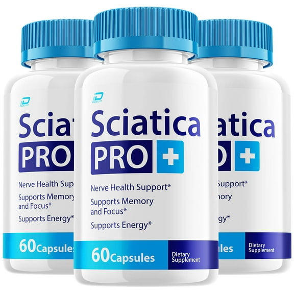 Sciatica Pro Plus Supplement Capsules  Sciatica Pro+  All Natural Memory Focus Pills, 3 Pack, 180 Capsules