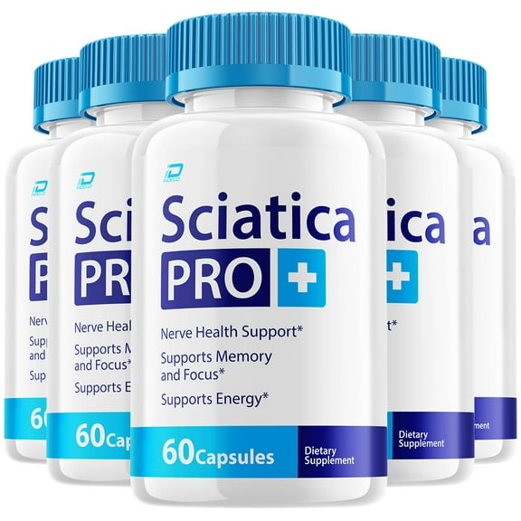 Sciatica Pro Plus Supplement Capsules  Sciatica Pro+  All Natural Memory Focus Pills, 5 Pack, 300 Capsules