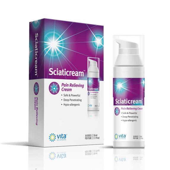 Vita Sciences SciatiCream, Sciatic Nerve Support Cream with Vitamin B12, Arnica, MSM, and Aloe Vera, 1.7 oz