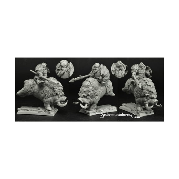 Scibor Monstrous Miniatures Dwarf Lord Jabraem on War Boar New