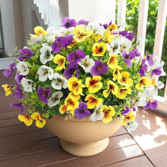 Scidweet Artificial Flowers for Outdoors, 12 Bundles Faux Fake Flowers Plants for Porch Home Garden Decor, Multicolor