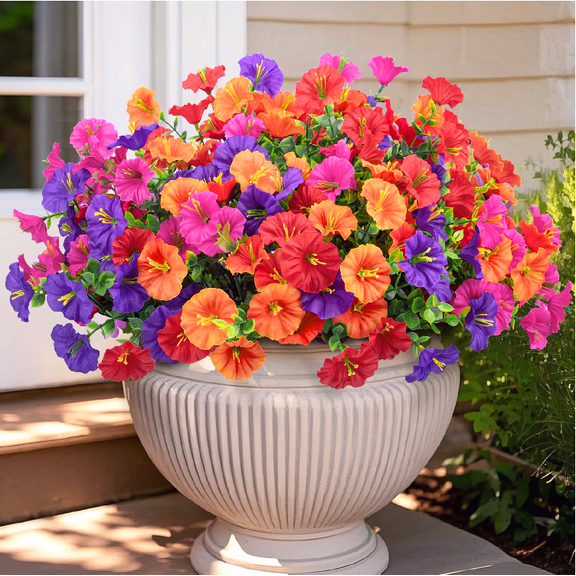 Scidweet Artificial Fall Flowers for Outdoors, 12 Bundles Autumn Faux Fake Flowers Plants Fall Decorations for Home Garden