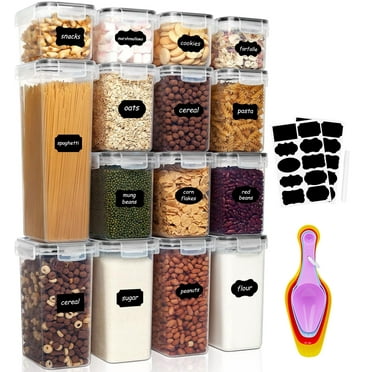 Scidweet 15 Pcs Airtight Food Storage Containers with Lid, Pantry Organizer and Kitchen Storage BPA Free Plastic Containers for Food