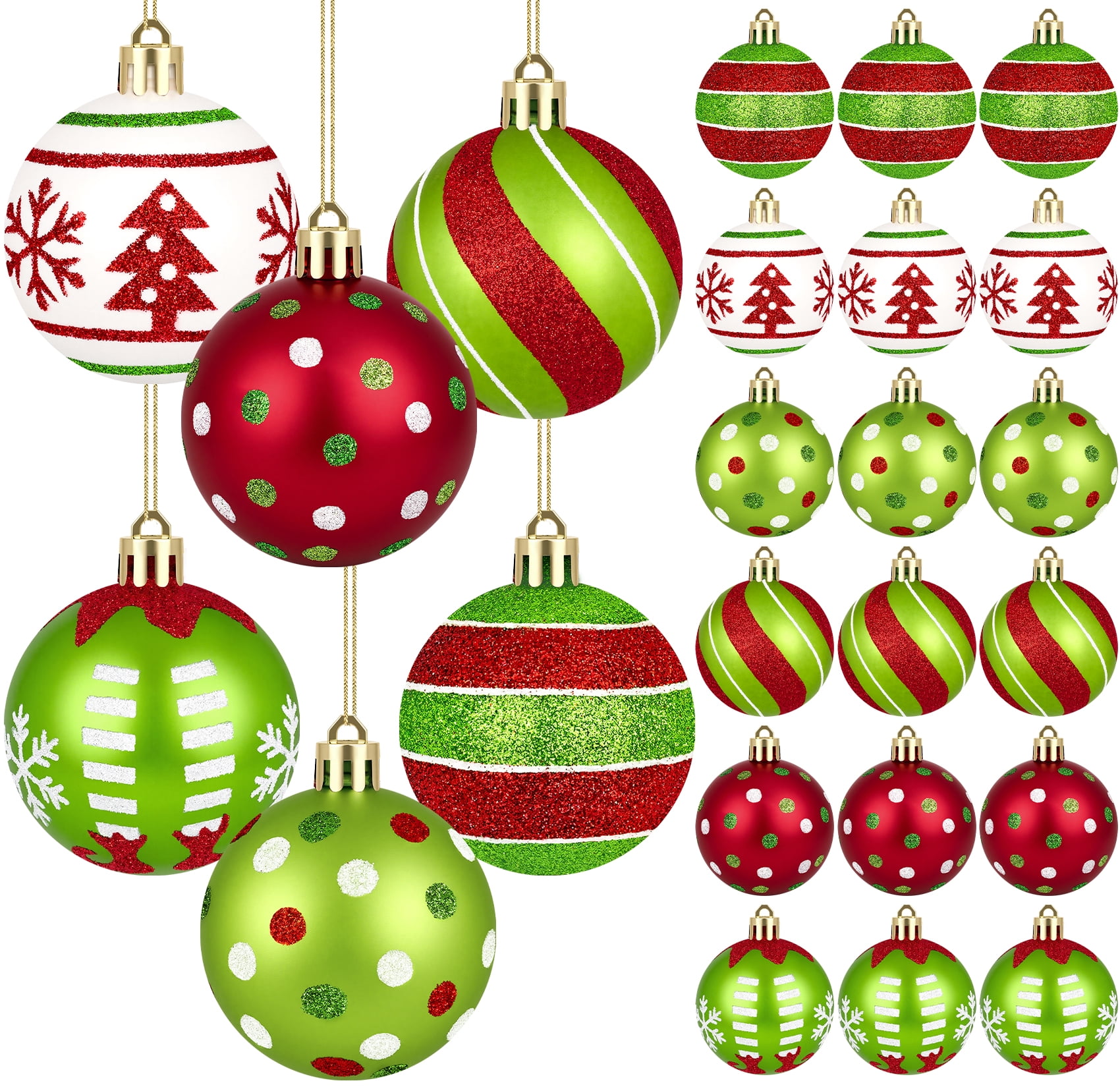 Scidweet Christmas Balls Ornaments, 18 Pcs 2.36" Hanging Balls