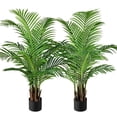thumbnail image 1 of Scidweet 2 Pack Artificial Palm Tree, 4 ft Greenery Fake Palm Tree Pot Plants for Home Office Indoor Outdoor Decor, 1 of 7