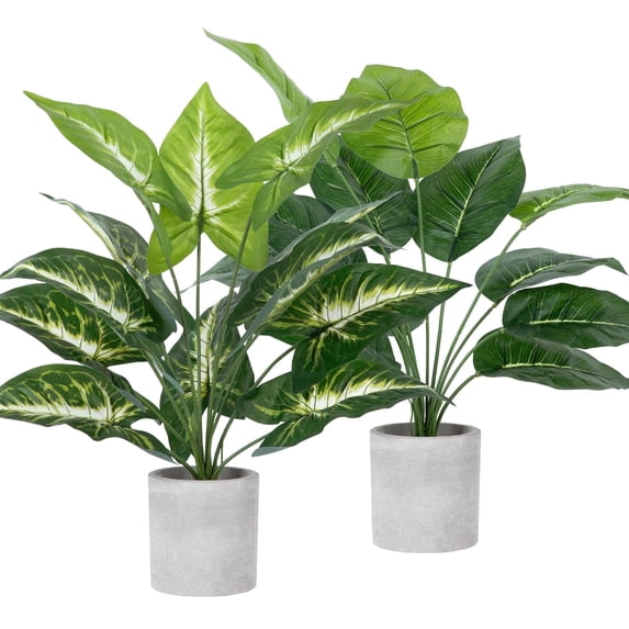 Scidweet 2 Pack Fake Plants, Artificial Tropical Small Pot Plants Indoor Office Table Kitchen Bathroom Home Decor
