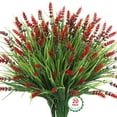 thumbnail image 1 of Scidweet Artificial Lavender Plants Outdoor, 20 Bundles Fake Plant Faux Monkey Grass Spring Summer for Window Garden Home Decor, Red, 1 of 9