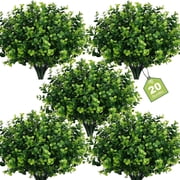 Scidweet 20 Bundles Artificial Plants Outdoor, Greenery Faux Fake Plastic Plants for Outside Spring Summer Patio Garden Porch Yard Home Decor