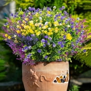 Scidweet 20 Bundles Artificial Fake Flowers Outdoor, Artificial Plastic Flower Faux Fake Plant Outside Spring Summer Decoration for Home Garden Front Porch