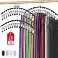 thumbnail image 1 of Scidweet 3 Pack Pants Hangers for Clothes with 15 Clips, Space Saving Clothes Racks Closet Organizers, Black, 1 of 7