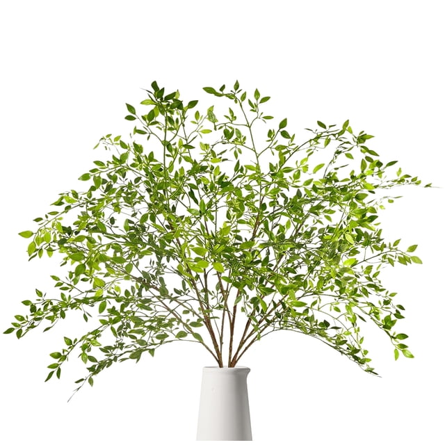 Scidweet Greenery Stems Fake Plants, 4 Pcs 43.3" Artificial Nandina Faux Plants for Indoor Vase Spring Summer Office Table Home Room Decor