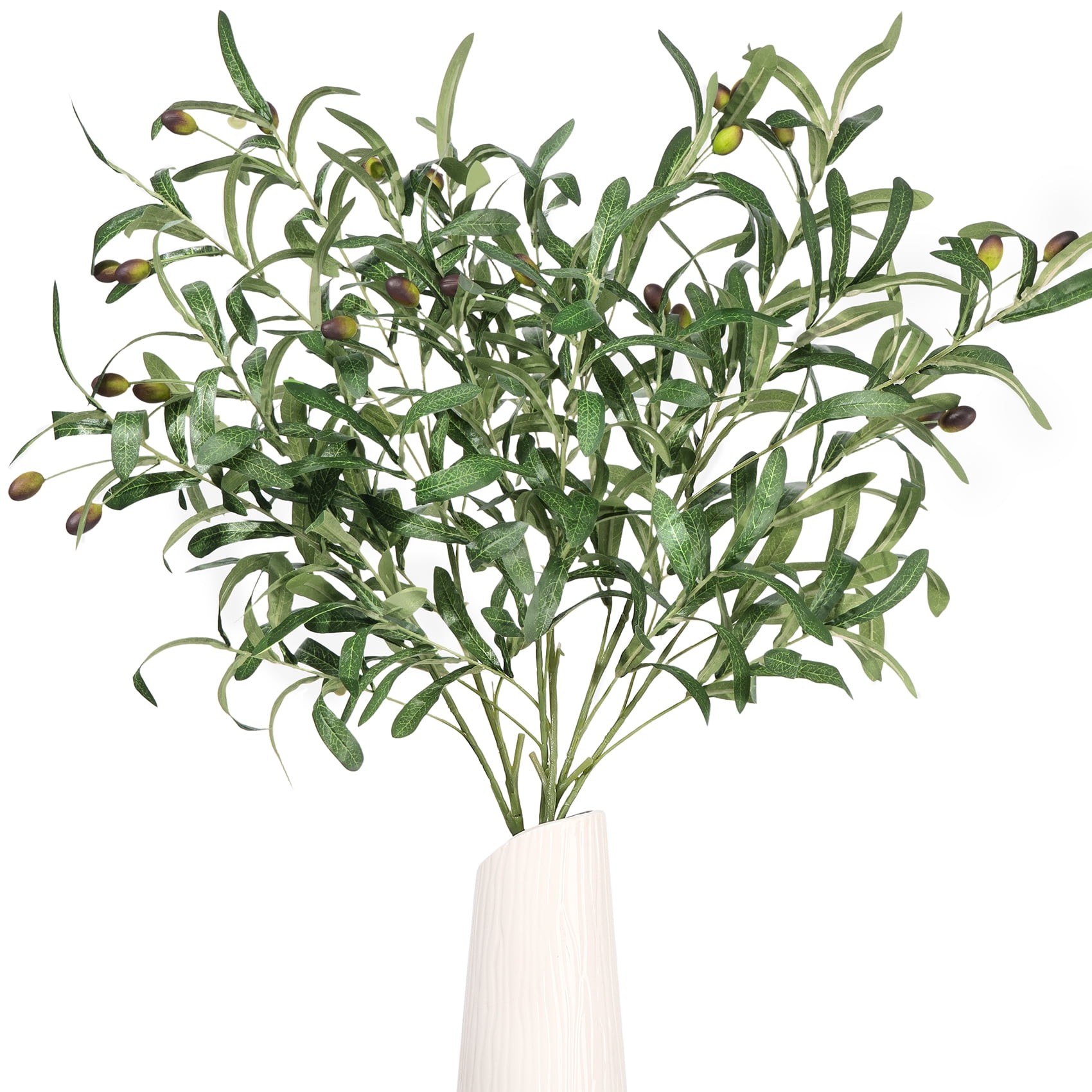 Scidweet 4 pcs Olive Branch Artificial Plants, 39" Fake plants Faux Greenery Olive with 440 Leaves for Vase Office Wedding Home Decor