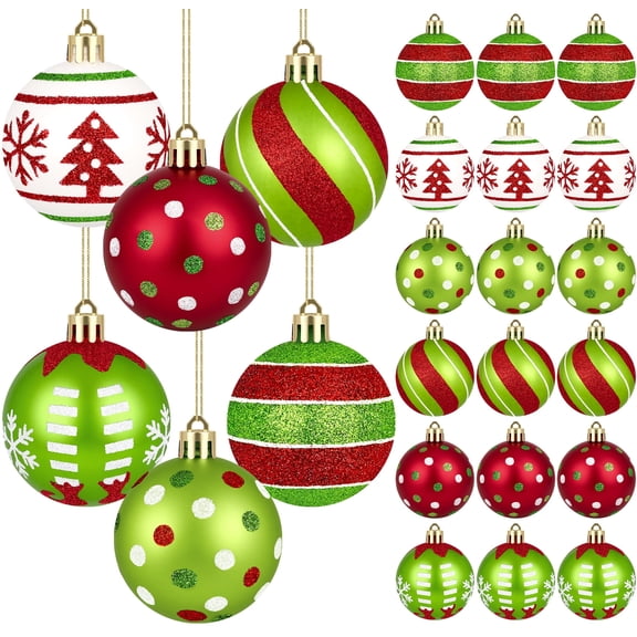 Scidweet Christmas Balls Ornaments, 18 Pcs 2.36" Hanging Balls Christmas Tree Decorations Sets Xmas Ornaments for Indoor Outdoor Holiday Party Xmas Home Decor, Multicolor