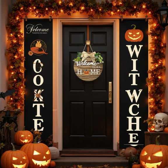 Scidweet Fall Decorations for Home Welcome Sign, Interchangeable Seasonal Wall Hanging Welcome Sign for Autumn Front Door Outdoor Holiday Decor