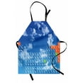 thumbnail image 1 of Science Apron Clear Open Sky with Clouds and Chemistry Table for Kids Smart Student Print, Unisex Kitchen Bib Apron with Adjustable Neck for Cooking Baking Gardening, Blue and White, by Ambesonne, 1 of 3