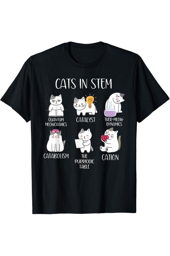Science Cats In Stem Scientist Nerd Cat Lover T-Shirt