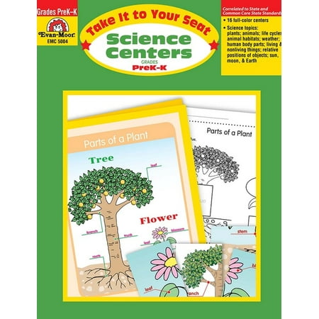 Evan-Moor Take It to Your Seat Science Centers Book, Grades PreK-K