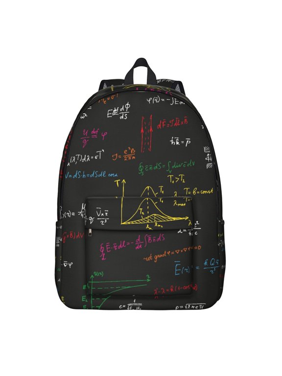 Science Classroom Backpack with Laboratory Experiment Design, Biology Student School Bag, Scientific Formula Travel Daypack