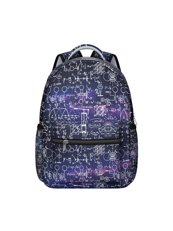 Science Classroom Engineering Students Backpack Scientific Formula Educational Wall School Bag with Chemistry Physics Biology Design, Durable and Comfortable