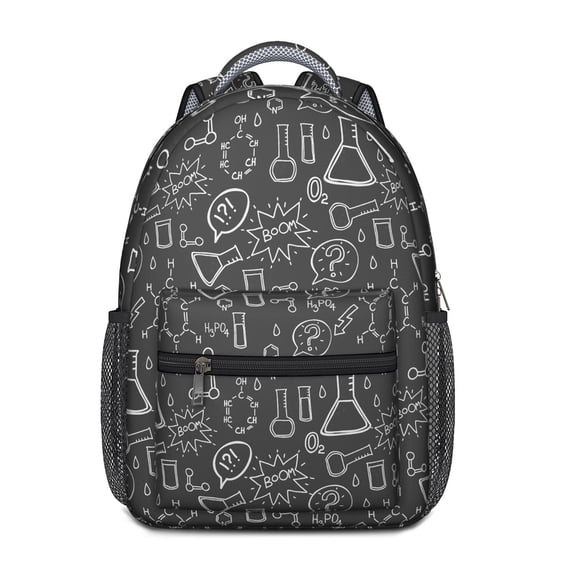 Science Classroom Backpack with Math Geometry Chemistry Physics Biology Print Educational Gift for Students