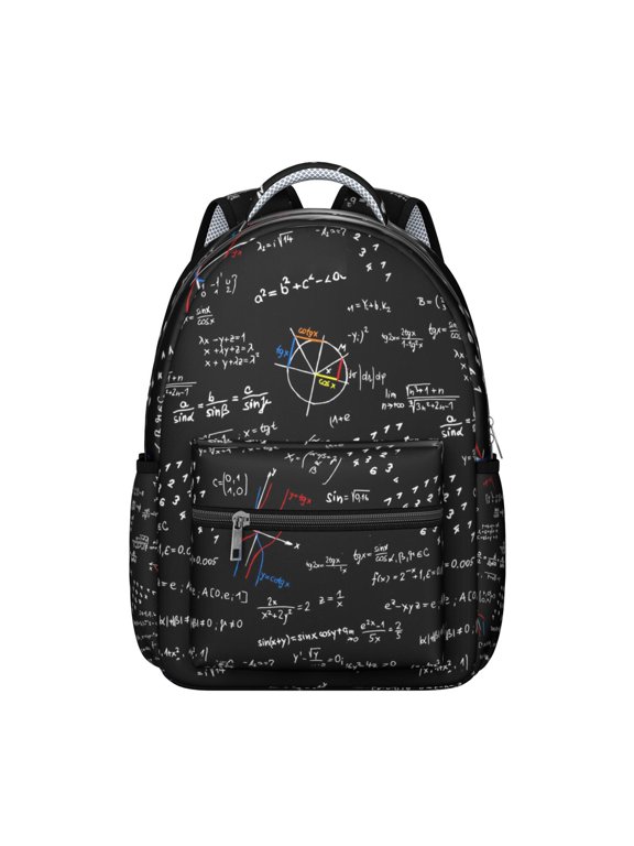 Science Classroom Laboratory Students Backpack Scientific Formula Educational Wall School Bag with Chemistry Physics Biology Design, Lightweight and Adjustable Strap