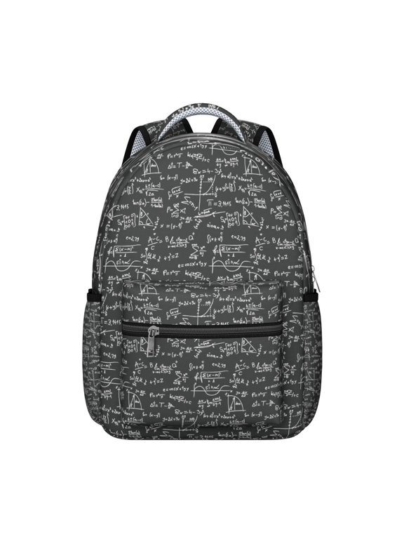 Science Classroom Laboratory Students Backpack Scientific Formula Educational Wall School Bag with Chemistry Physics Biology Design, Lightweight and Adjustable Strap