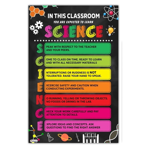 Science Classroom Rules Poster - in This Classroom Posters - Science Class Decor - Science Lab Printable Art, Science Teacher Supplies, School Counseling Wall Art