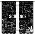 thumbnail image 1 of Science Curtains for Classroom, Kids Math Educational Learning Cute Black Window Drapery Treatments for Baby Girls Boys Bedroom Living Room Nursery Shelves Classroom 2 Panels Set, 42"x54" Inch, 1 of 5