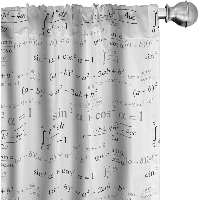 Science Curtains, For Math Geometry Science Formulas Chalk Board Image