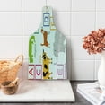 thumbnail image 1 of Science Cutting Board, Alphabet Letters with Zoo Animals Fun Teaching Theme, Decorative Tempered Glass Cutting and Serving Board, Wine Bottle Shape, Multicolor, by Ambesonne, 1 of 1