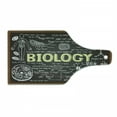 thumbnail image 1 of Science Cutting Board, Black Chalkboard Biology Hand Written, Decorative Tempered Glass Cutting and Serving Board, Wine Bottle Shape, Black Brown Pale Yellow, by Ambesonne, 1 of 5